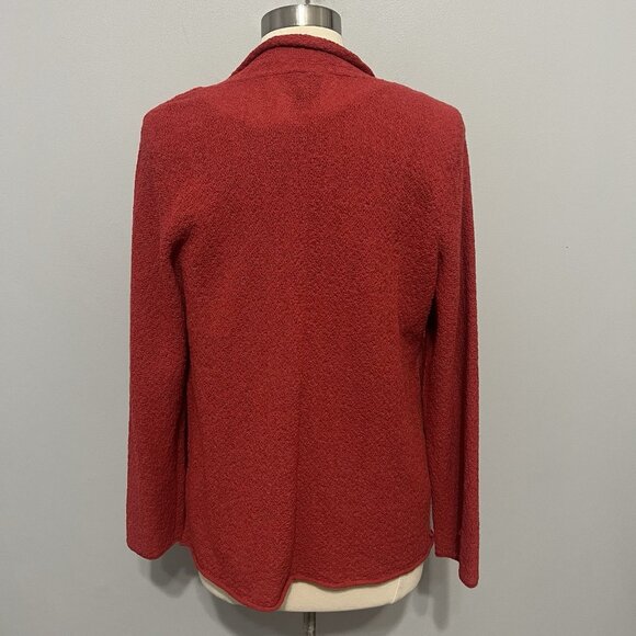 Eileen Fisher Sweater Cardigan & Tank Set Wool Red Size PL Textured Open Front - Picture 5 of 12
